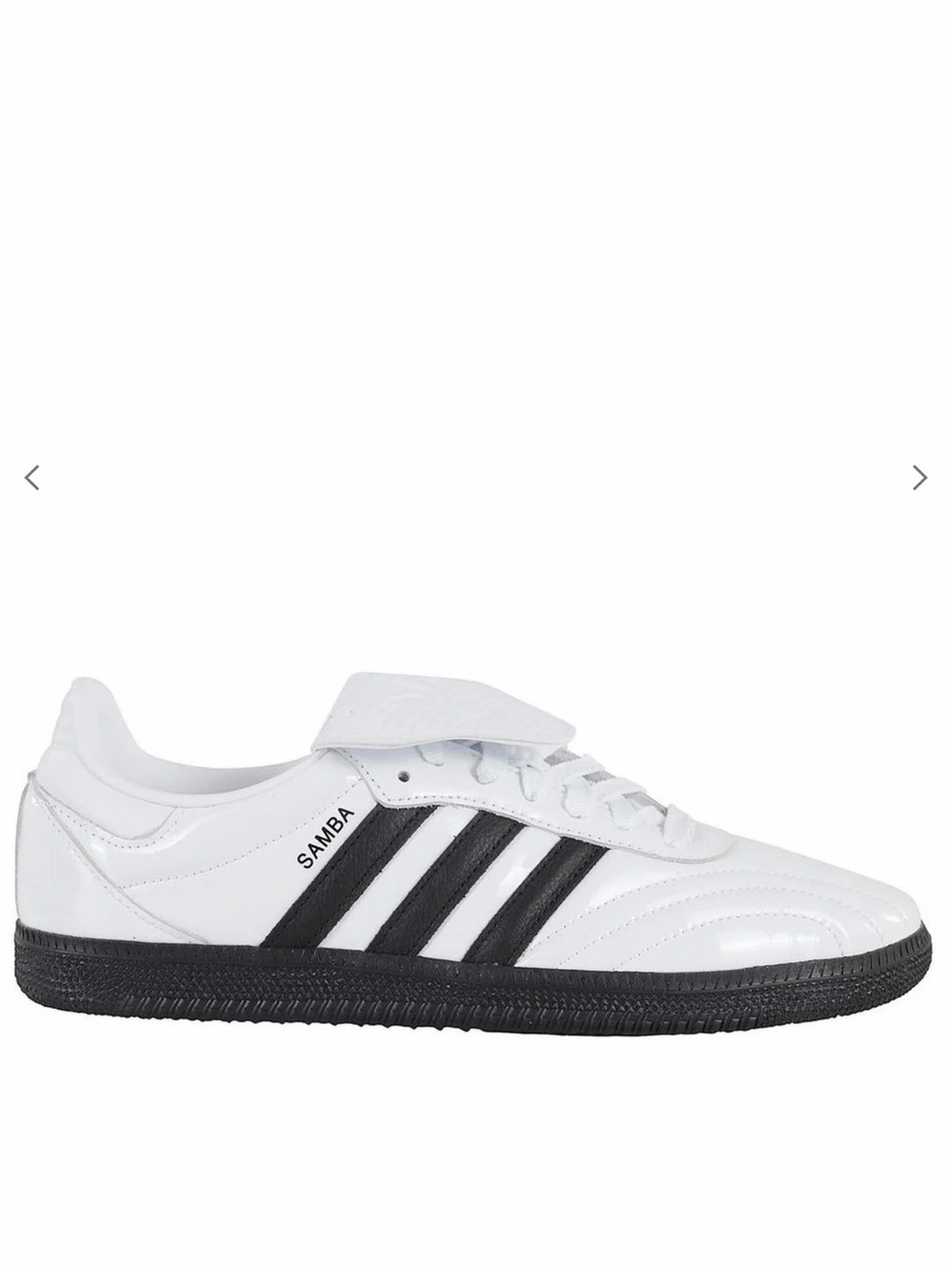 Adidas Samba Long Tongue in Shiny White/Black